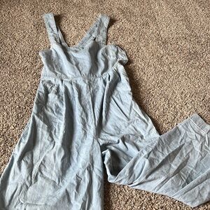 Free people denim wide leg jumpsuit